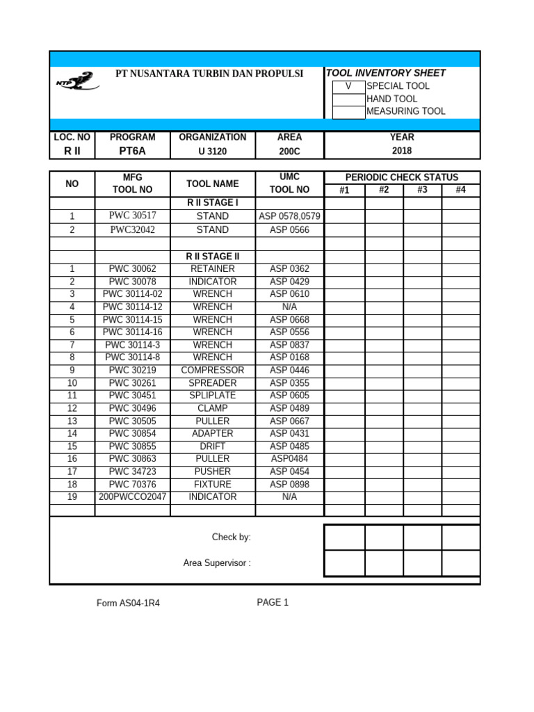 PT NUSANTARA TOOL INVENTORY 2018 | PDF | Tools