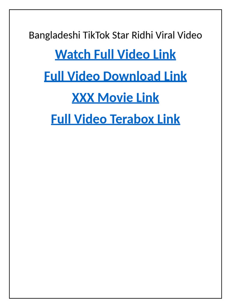Bangladeshi TikTok Star Ridhi Viral Video PDF 