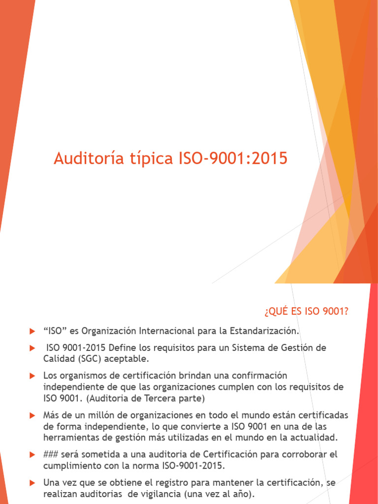 Auditoría ISO 9001:2015 en Ingeniería | PDF | Sistema de manejo de ...