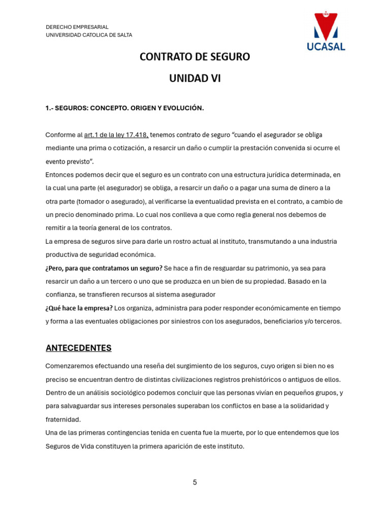 Conceptos Clave del Contrato de Seguro | PDF | Póliza de seguros | Seguro