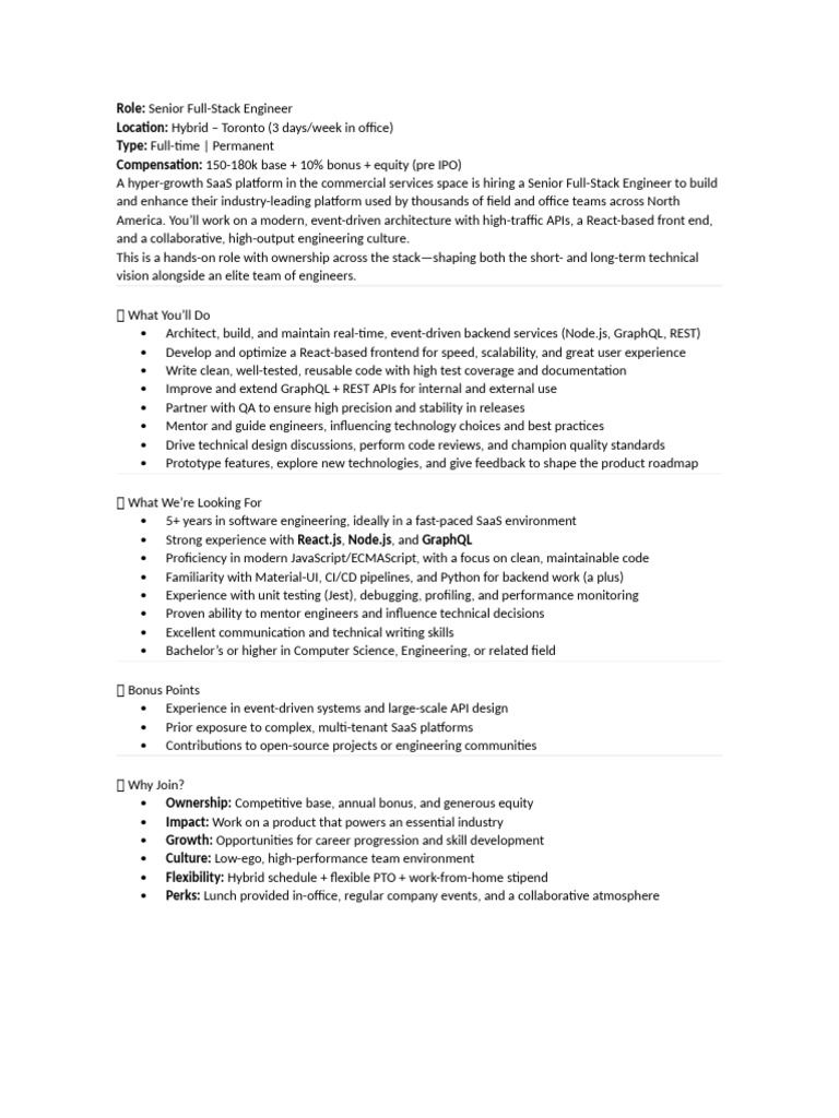 Senior Full Stack Engineer JD BuildoOps Role | PDF | Cloud Computing ...