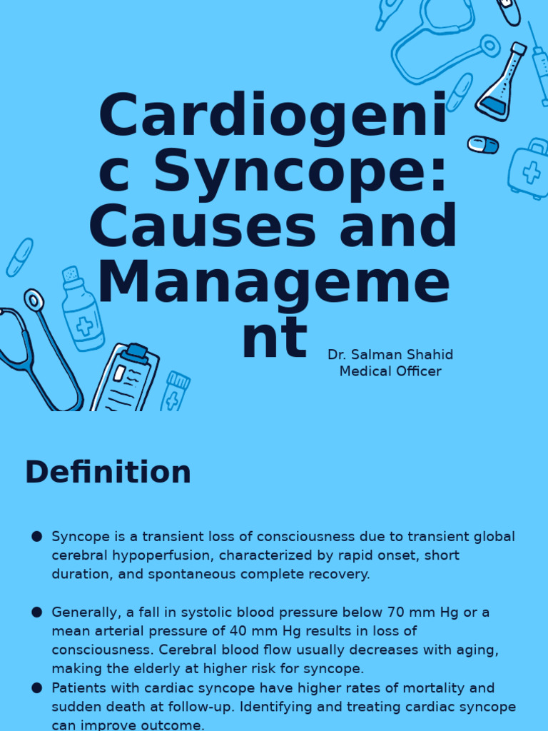 Cardiogenic Syncope Presentation DR Salman Shahid | PDF | Heart ...