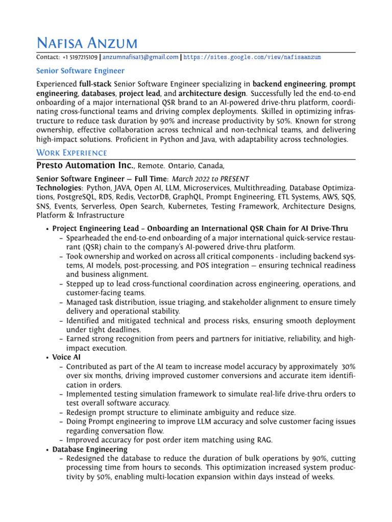 Senior Software Engineer Profile | PDF | Databases | Information Retrieval