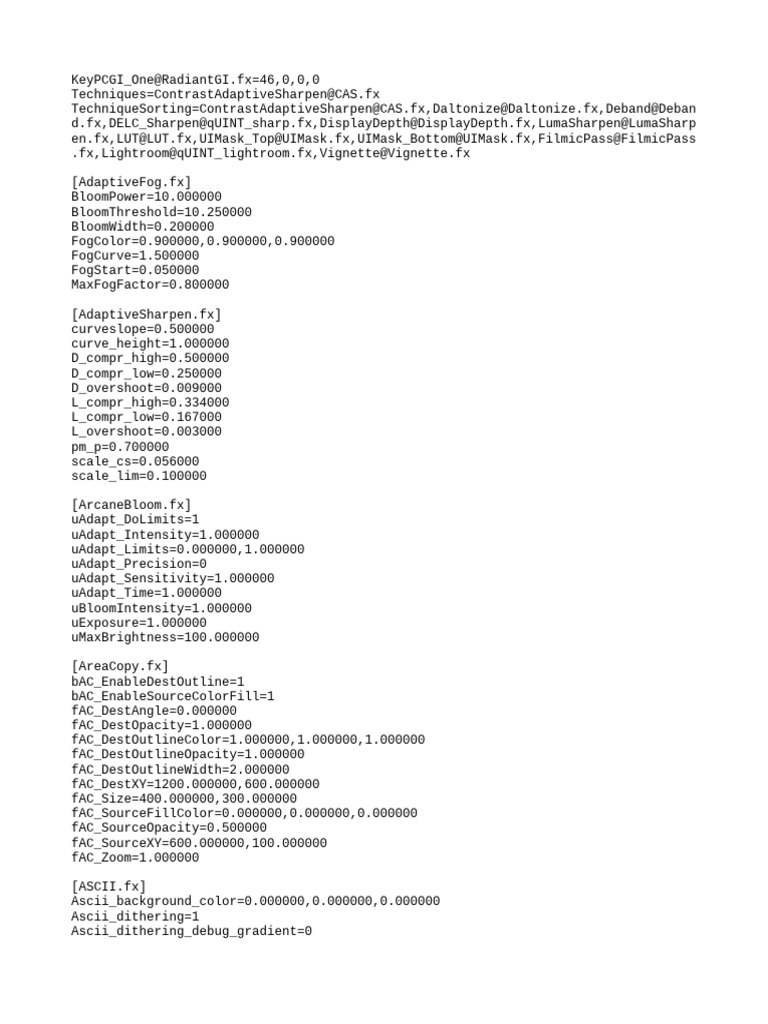 RadiantGI Visual Effects Settings | PDF