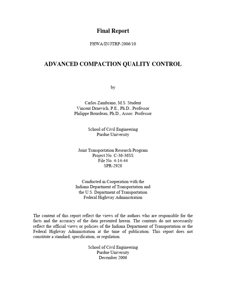 Advanced Compaction Quality Control Report | PDF | Deformation ...