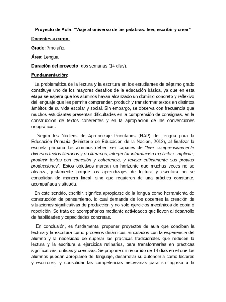 Mejora de Lectura y Escritura en 7mo | PDF | Educación primaria ...