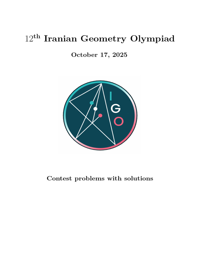 IGO 2025: Problems and Solutions | PDF | Triangle | Circle