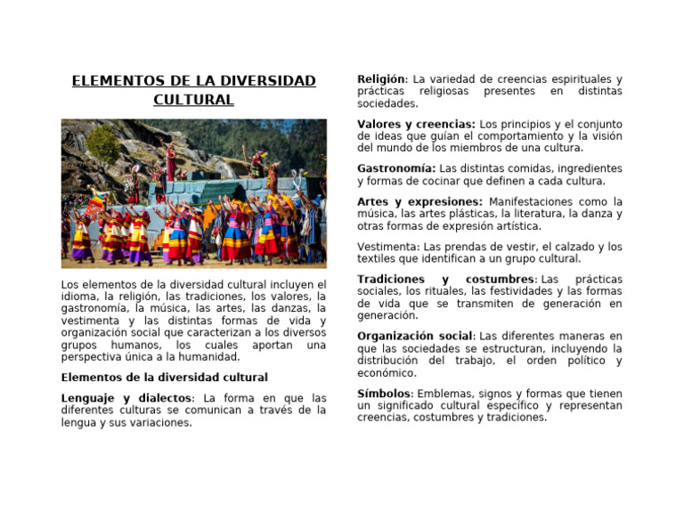 Elementos de la Diversidad Cultural | PDF