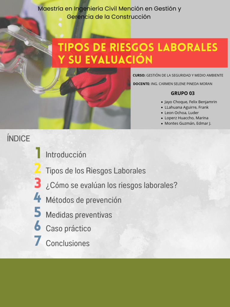 Evaluación de Riesgos Laborales y Prevención | PDF | Riesgo | ruido