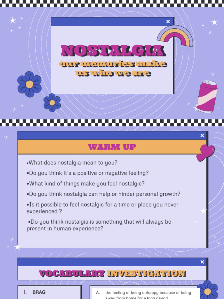 Exploring Nostalgia and Core Memories | PDF | Nostalgia | Social Psychology
