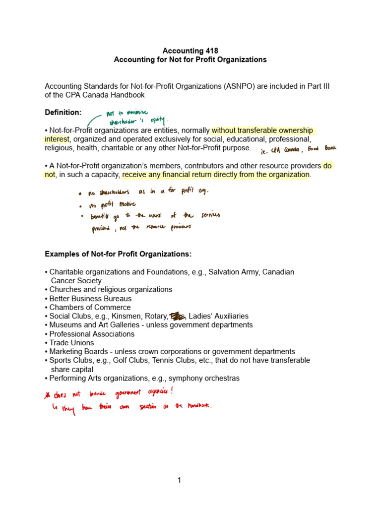 Accounting for Not-for-Profit Organizations | PDF | Nonprofit ...
