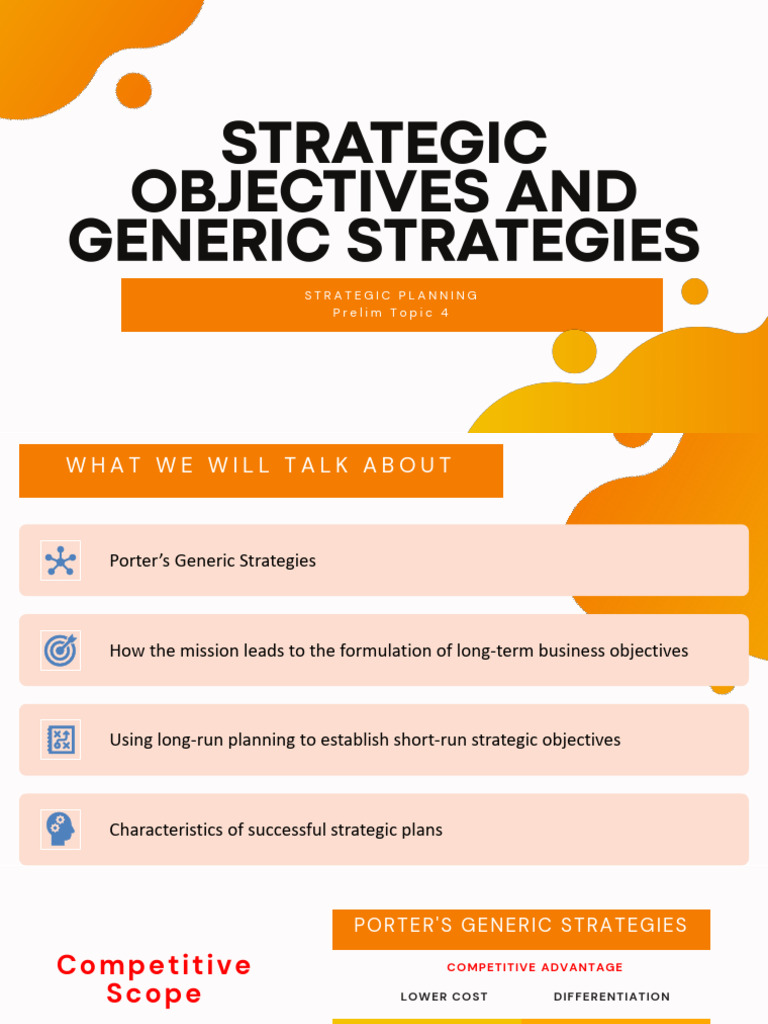 Prelim Topic 4 Strategic-Objectives-And-Generic-Strategies (PPT ...