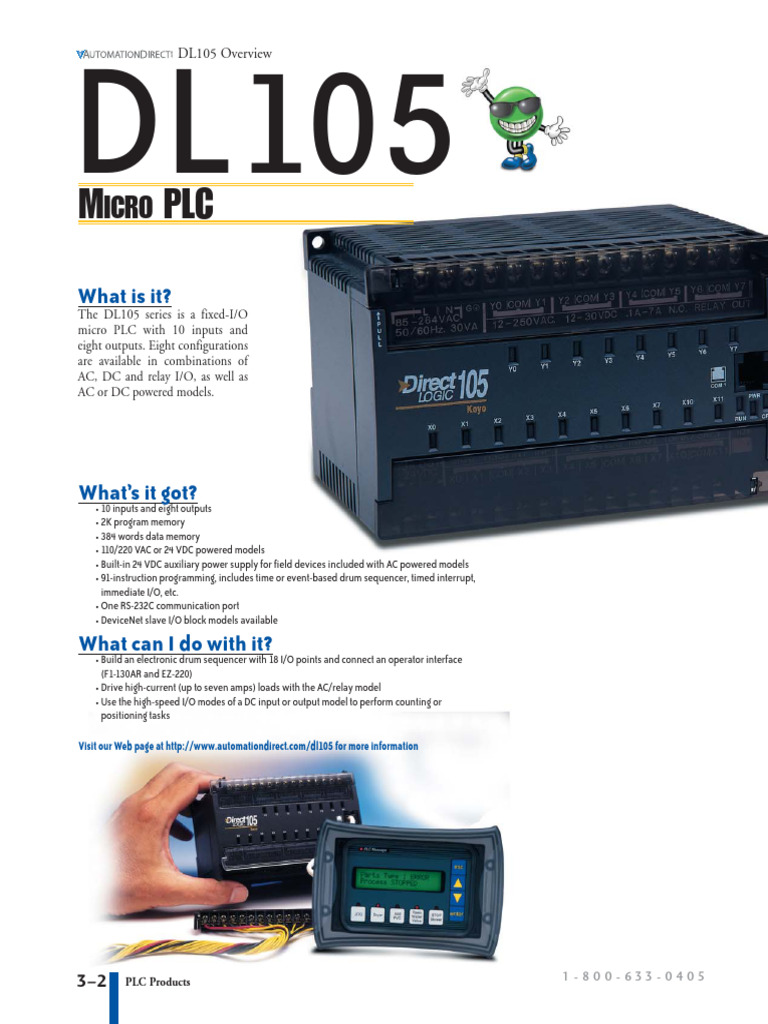 DL105 Micro PLC Features Overview | PDF | Programmable Logic Controller ...