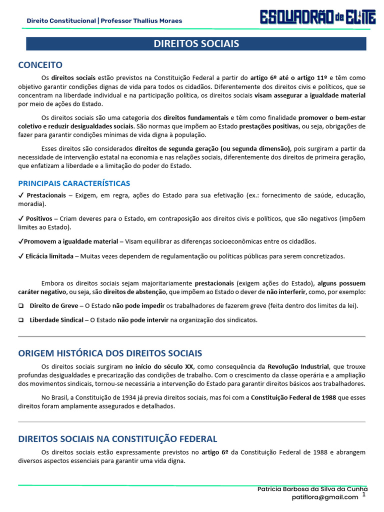 Direitos Sociais na Constituição Brasileira | PDF | Sindicato | Salário