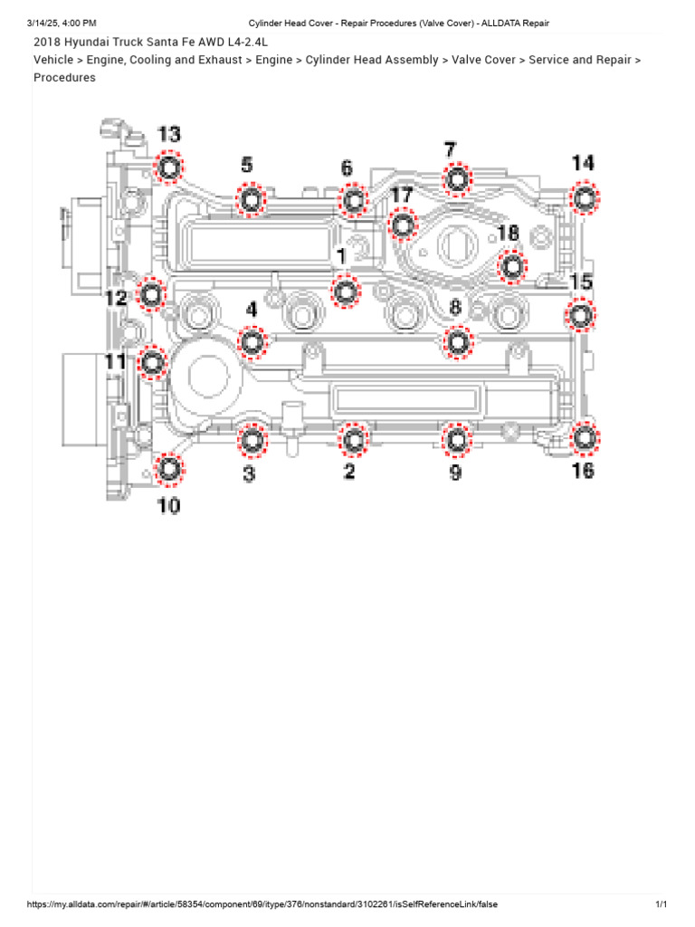 2018 Santa Fe Valve Cover Torque Sequence | PDF
