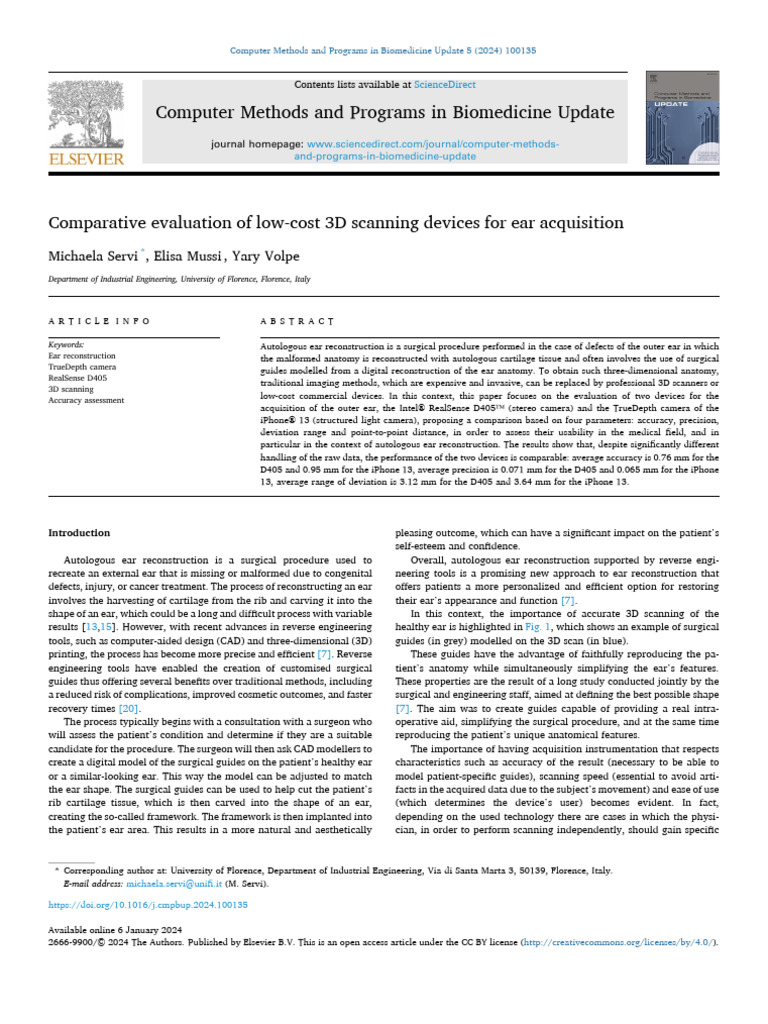 Comparative Evaluation of Low Cost 3D Scan 2024 Computer Methods and ...