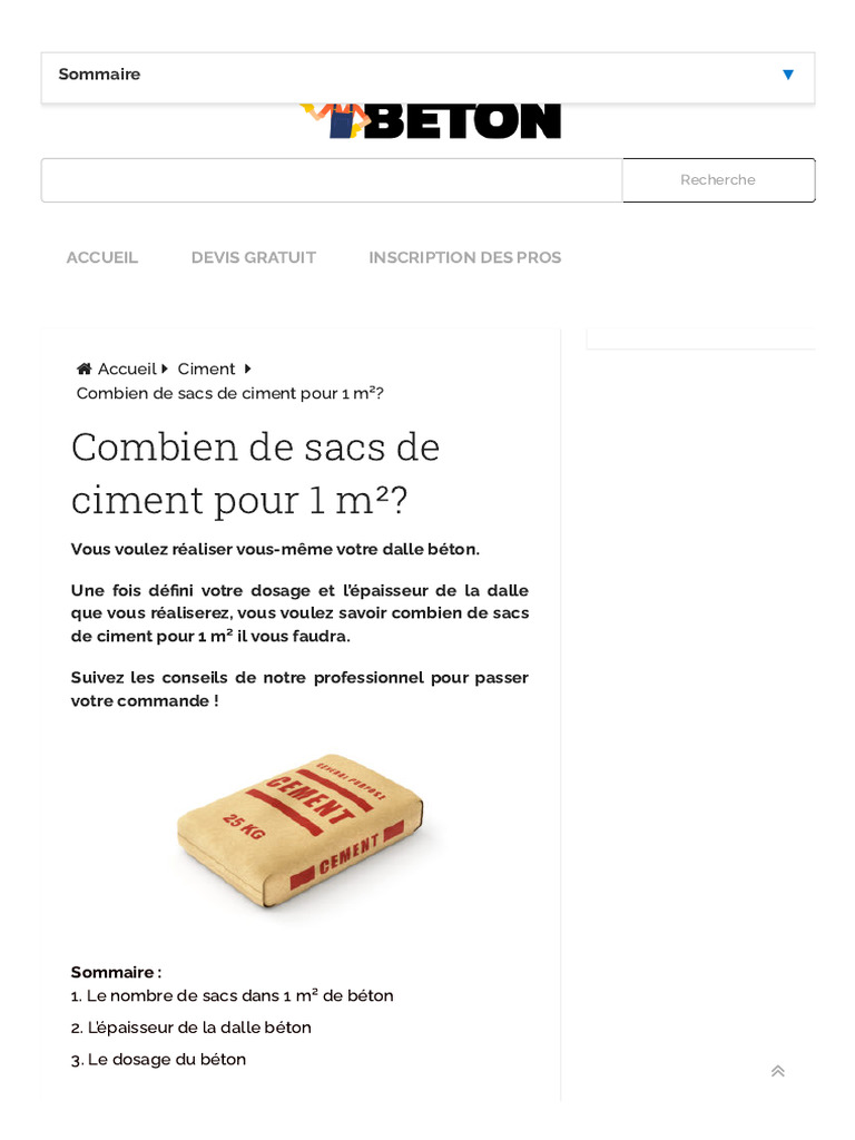 Sitemapcdatahttpsbloginf Inetcomsac De Ciment Pour 1m3null