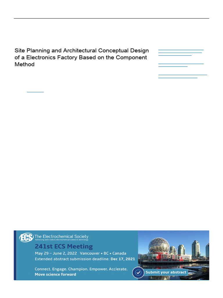 Electronics Factory Design and Planning | PDF | System | Building