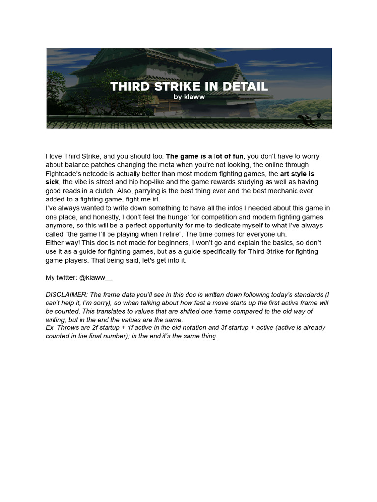 Third Strike Mechanics Overview | PDF