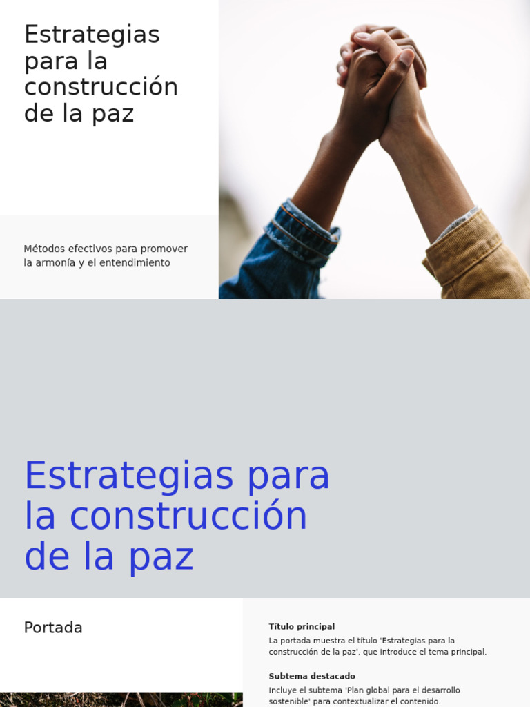 Estrategias para la Construcción de la Paz | PDF | Sustentabilidad | Paz