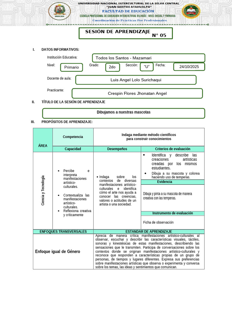 sesion de arte | PDF | Aprendizaje | Evaluación