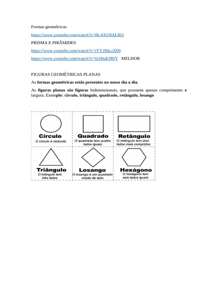 Formas Geométricas: Planas e Sólidas | PDF