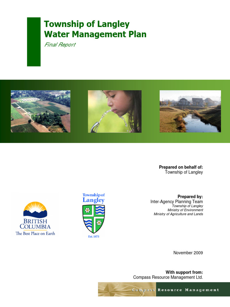 Langley Township Water Management Plan | PDF | Groundwater | Water Quality