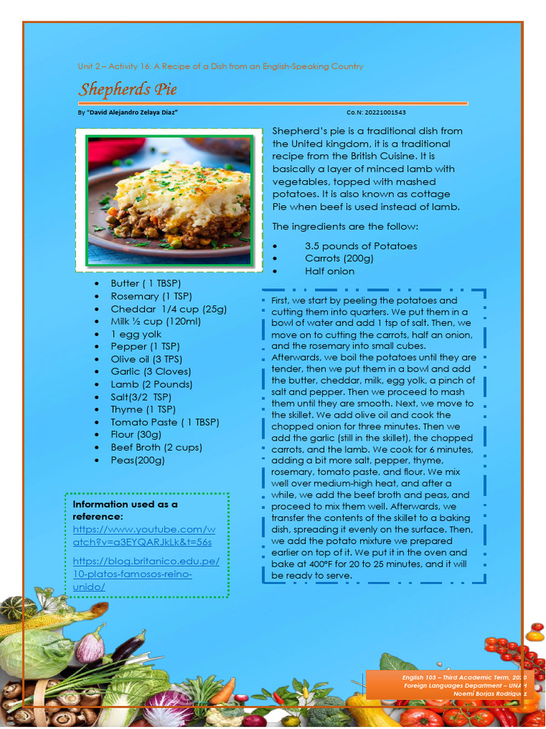 Shepherd's Pie Recipe from the UK | PDF | Foods | Cuisine