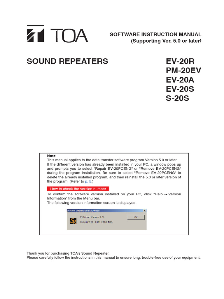 TOA Sound Repeater Software Manual | PDF | Computer File | Personal ...
