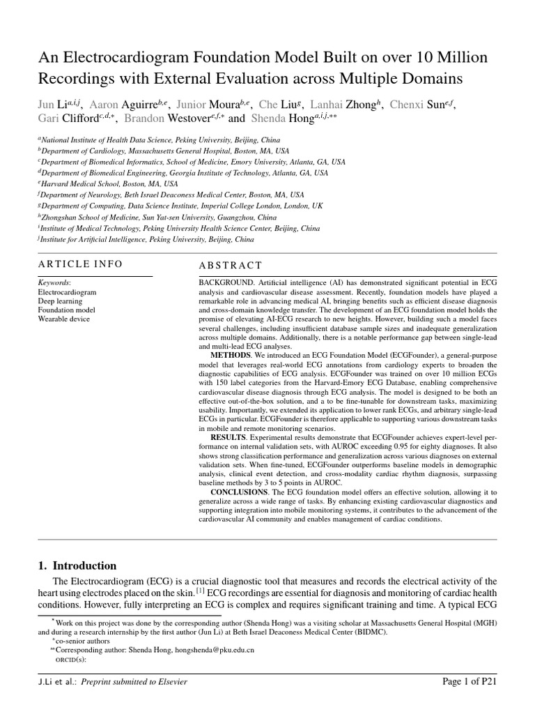 ECGFounder: A 10M-Record Model | PDF | Electrocardiography | Cardiology