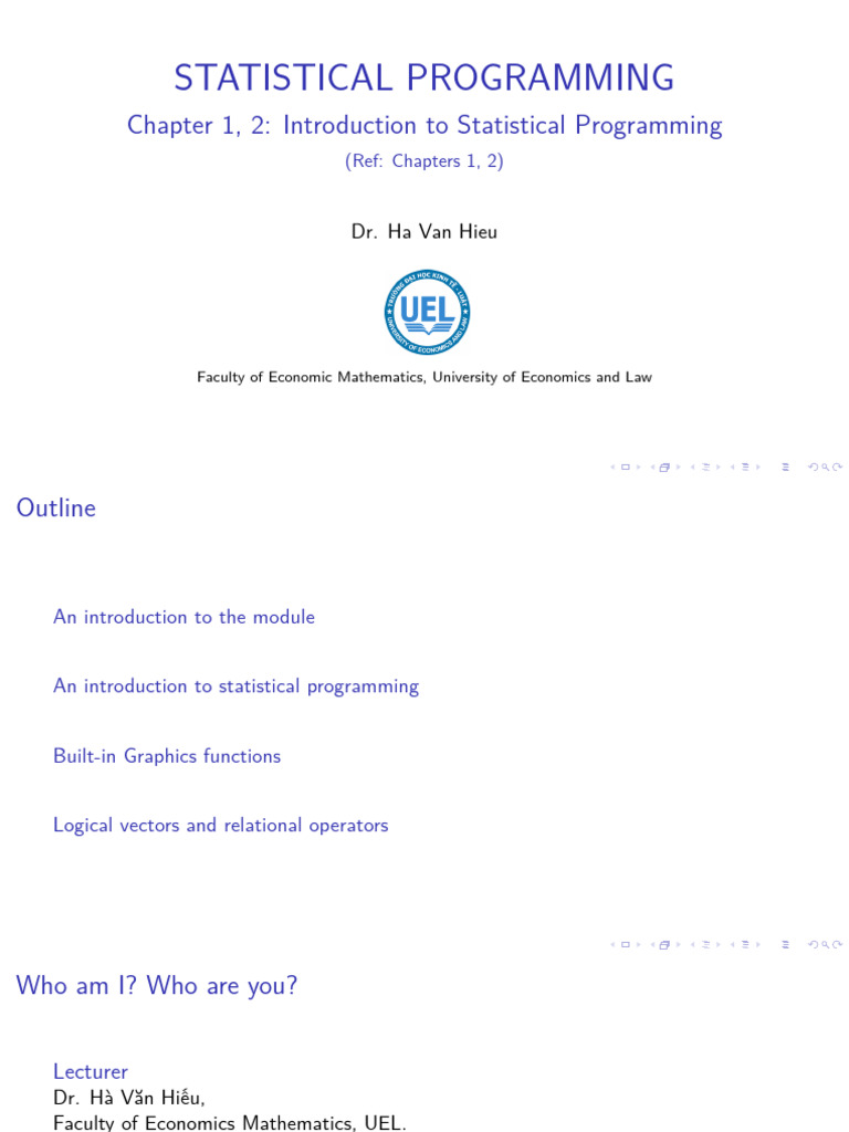 Introduction to Statistical Programming | PDF | Mathematics | Computer ...