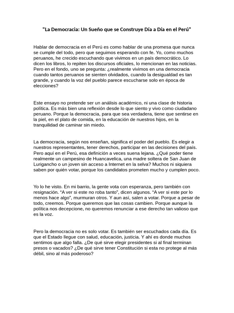 Democracia en el Perú: Reflexiones y Realidades | PDF | Democracia ...