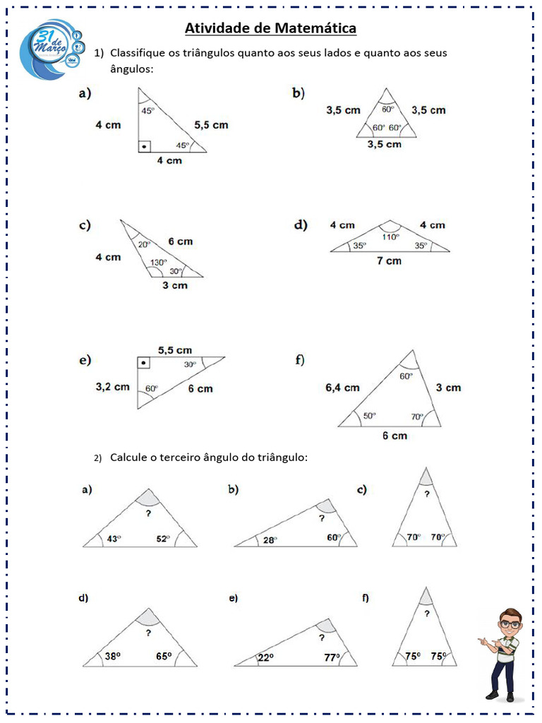 Classificação de Triângulos e Cálculo | PDF