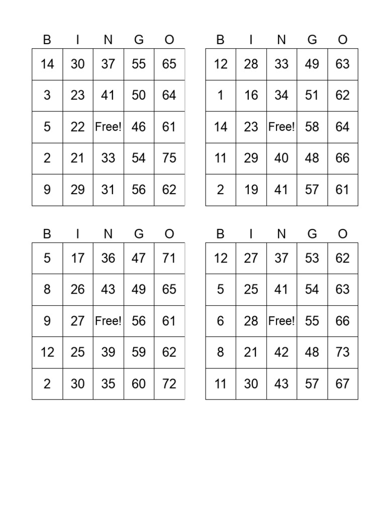 Bingo Call List Generator | PDF