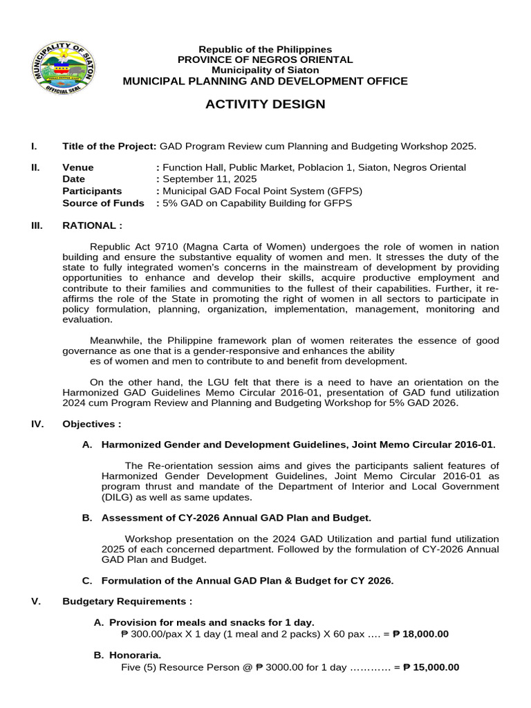GAD Program Review & Planning 2025 | PDF