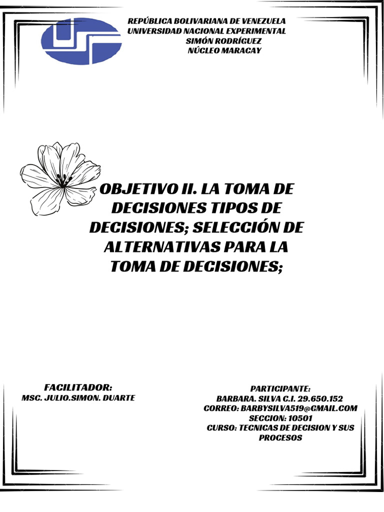 Tipos y Proceso de Toma de Decisiones | PDF | Toma de decisiones ...