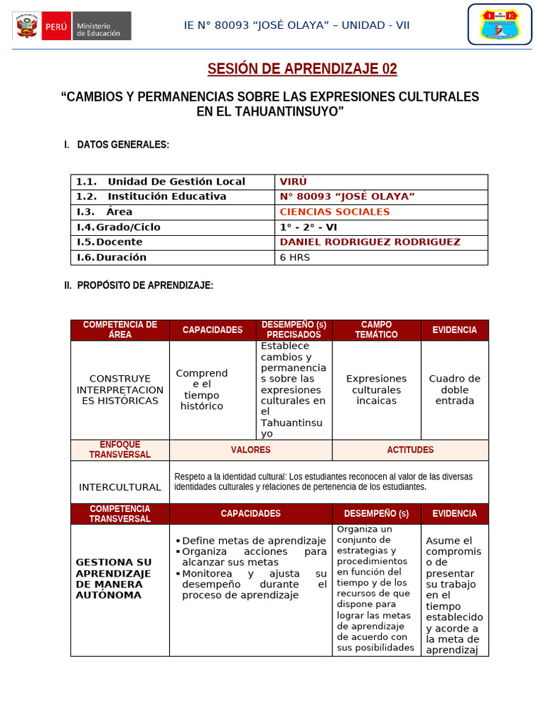 Cambios y Permanencias Culturales Inca | PDF | Imperio Inca | Aprendizaje