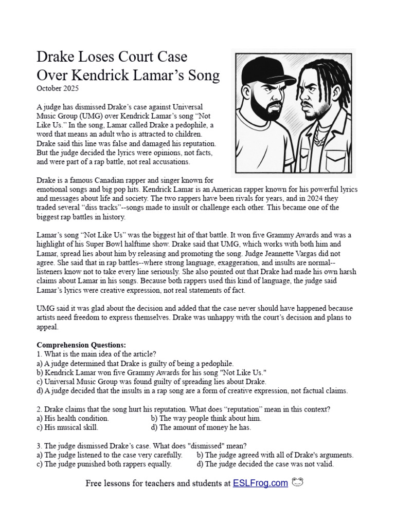 Drake Vs Kendrick Lesson | PDF | Drake (Musician)