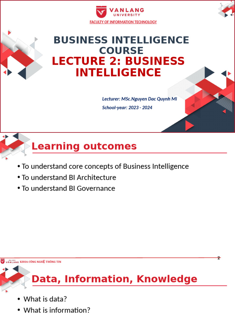 Lecture 2 - Business Intelligence | PDF