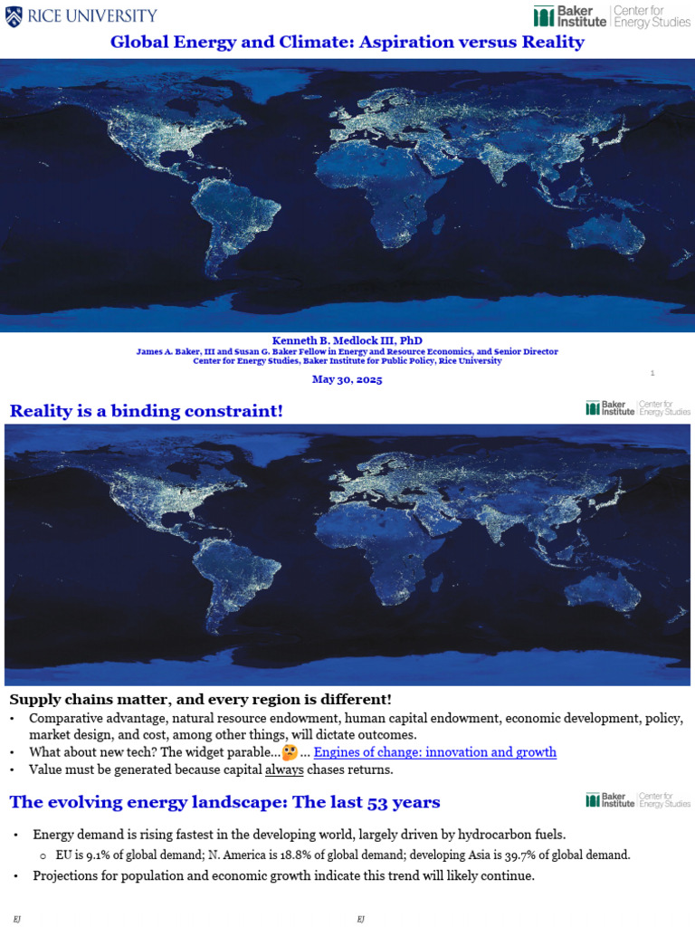 Global Energy and Climate - Baker Institute | PDF | Solar Power | Economies