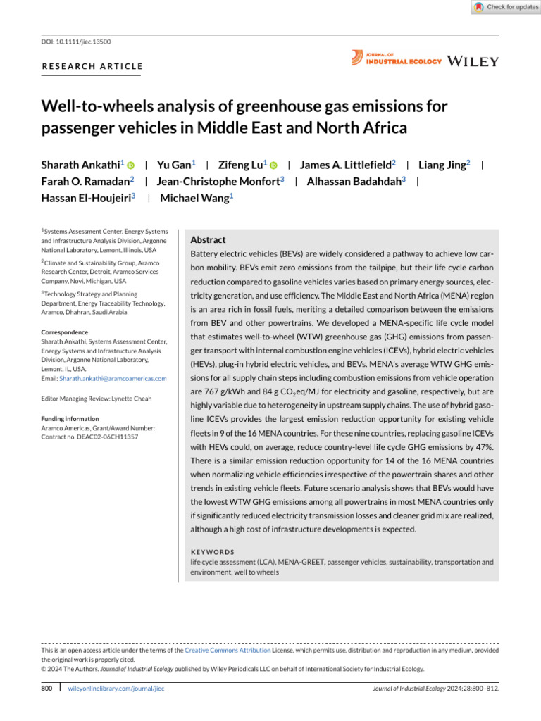 MENA Greenhouse Gas Emissions Analysis | PDF | Life Cycle Assessment ...