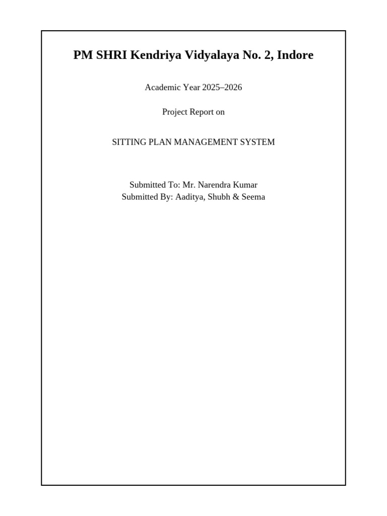 PM SHRI Sitting Plan Project Final | PDF | Databases | My Sql
