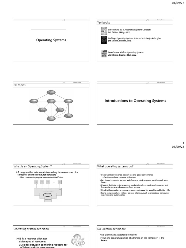 Overview of Operating Systems Concepts | PDF | Operating System ...