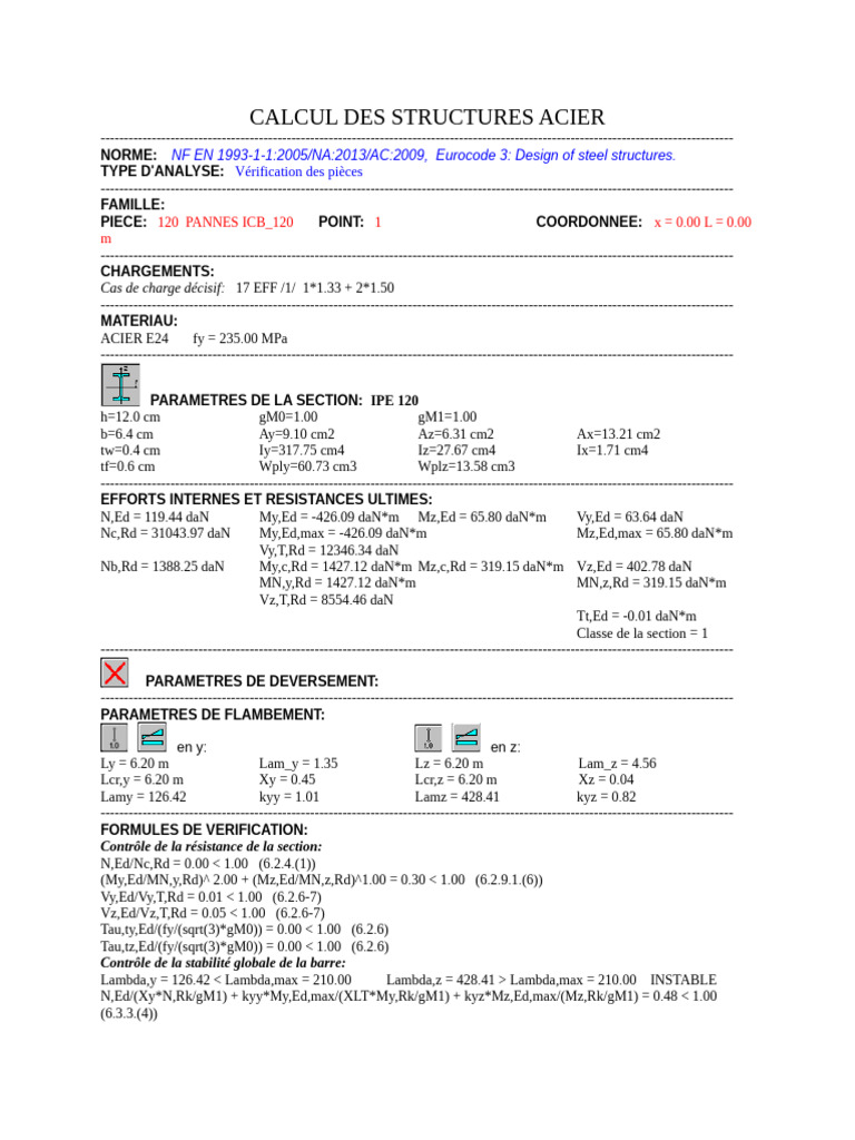 Calcul des structures acier selon Eurocode 3 | PDF