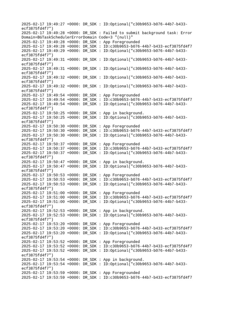 App Background Task Errors Log | PDF