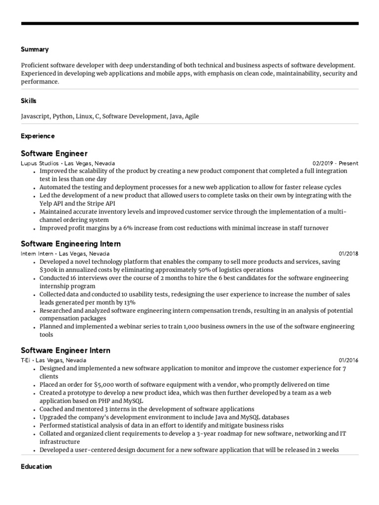 Software Developer Resume Overview | PDF | Software Development | Software