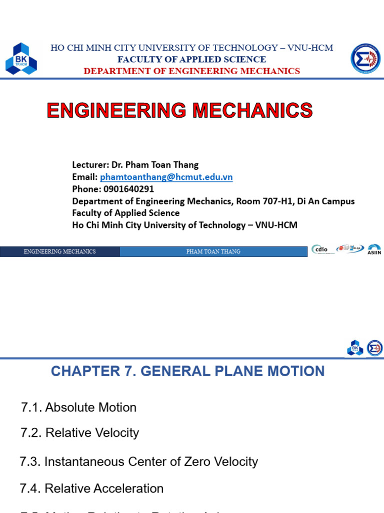 General Plane Motion in Engineering Mechanics | PDF | Kinematics | Velocity