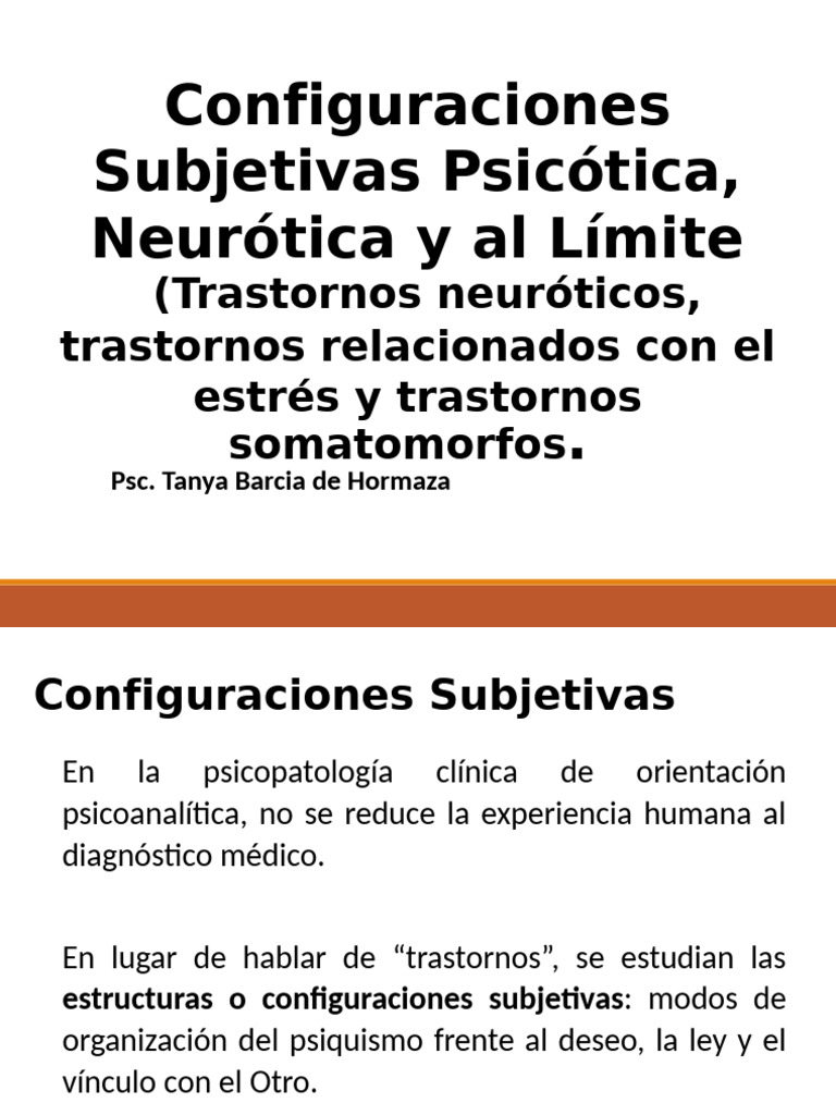 Configuraciones Subjetivas en Psicopatología | PDF | Psicosis | Neurosis