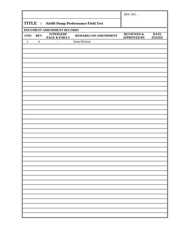 Airlift Pump Performance Testing Guide | PDF