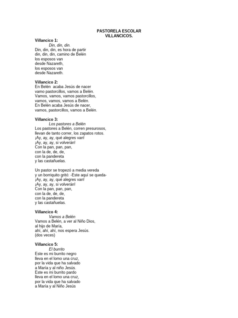 Villancicos y Pastorela Escolar | PDF | María, madre de Jesús | San José